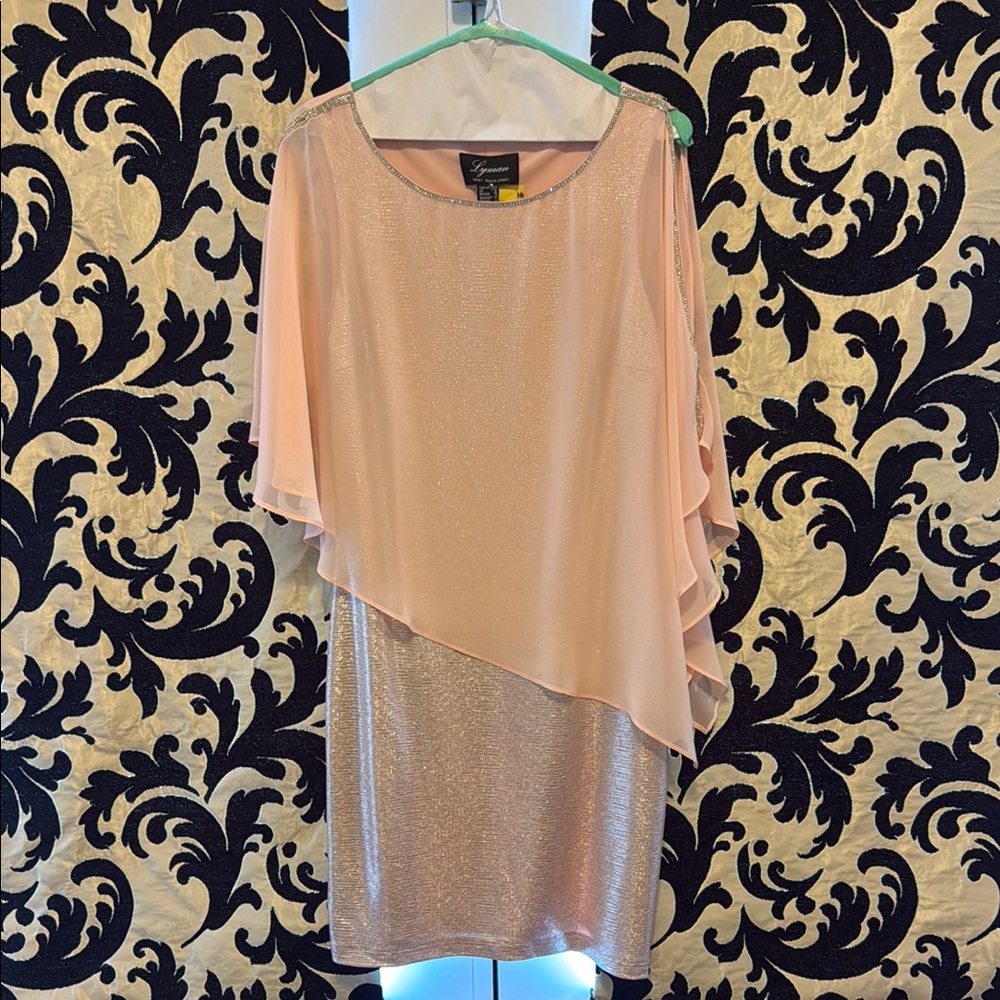 Elegant Pink and Silver Women's Dress